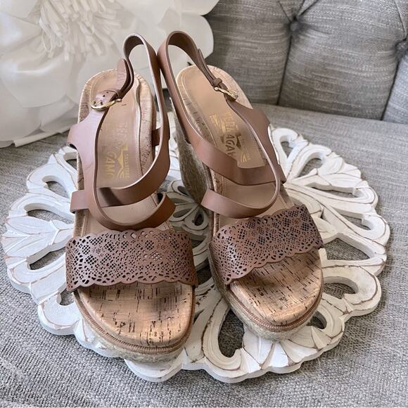 s-l400.jpg Salvatore Ferragamo Wedge Heel Sandals Shoes Women’s 9.5